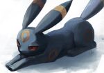  animal_focus artist_name brown_eyes colored_sclera full_body gen_2_pokemon half-closed_eyes highres ikei jpeg_artifacts lying no_humans on_stomach pokemon pokemon_(creature) red_sclera signature simple_background solo stretch umbreon white_background 