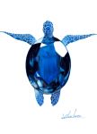  animal_focus blue_theme colored_pencil_(medium) crystal erumo_0384 from_above highres no_humans original sapphire_(gemstone) shiny signature simple_background traditional_media turtle white_background 