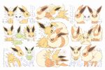  &gt;_&lt; alternate_color blue_eyes crying flareon gen_1_pokemon green_eyes heart highres jolteon moco_font no_humans o_o one_eye_closed partially_colored paws pokemon pokemon_(creature) shiny_pokemon spoken_heart standing tears toes translation_request 