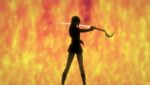  animated_gif fiery_background fire ga-rei ga-rei_zero ga_rei isayama_yomi katana sword 