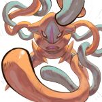  black_eyes commentary deoxys deoxys_(normal) english_commentary garrett_hanna gen_3_pokemon highres legs_apart looking_at_viewer mythical_pokemon no_humans pokemon pokemon_(creature) shiny simple_background solo white_background 