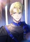  1boy armor blonde_hair blue_eyes closed_mouth dimitri_alexandre_blaiddyd fire_emblem fire_emblem:_three_houses hair_between_eyes highres letochaos looking_at_viewer male_focus short_hair upper_body 