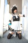  apron cosplay elbow_gloves garter_belt kore_ga_watashi_no_goshujin-sama maid maid_uniform photo sawatari_izumi saya thigh-highs 