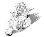  monochrome motor_vehicle remilia_scarlet scooter tonbery touhou vehicle 