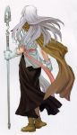  cape fantasy gueld legend_of_heroes long_hair minako_iwasaki scan staff white_hair 