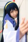  blue_hair cosplay hairband himemiya_chikane kannazuki_no_miko miko photo robes saya 