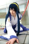  blue_hair cosplay hairband himemiya_chikane kannazuki_no_miko miko photo robes saya 