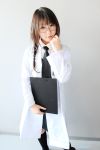  clipboard cosplay d.gray-man glasses labcoat lou_fa photo socks takamura_mashiro twintails 