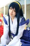  blue_hair cosplay hairband himemiya_chikane kannazuki_no_miko miko photo robes saya 