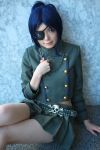  blue_hair chrome_dokuro cosplay eyepatch kateikyoushi_hitman_reborn namada photo pleated_skirt 