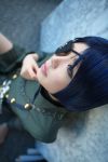 blue_hair chrome_dokuro cosplay eyepatch kateikyoushi_hitman_reborn namada photo pleated_skirt 