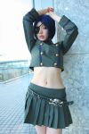  blue_hair chrome_dokuro cosplay eyepatch kateikyoushi_hitman_reborn midriff namada photo pleated_skirt 