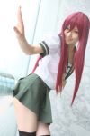  cosplay photo redhead sailor_uniform saya school_uniform shakugan_no_shana shana thigh-highs 