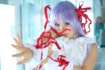  al_azif cosplay cuffs demonbane dress hair_ribbons kipi-san photo purple_hair ribbons ruffles 