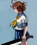  beni-syoga billhook brown_hair higurashi_no_naku_koro_ni ryuuguu_rena school_uniform 