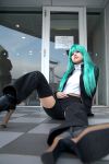  aqua_hair cosplay photo platform_shoes tagme_character tagme_model tagme_series thigh-highs 