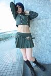  blue_hair boots chrome_dokuro cosplay eyepatch kateikyoushi_hitman_reborn midriff namada photo pleated_skirt 