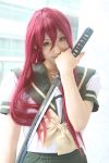  cosplay katana photo redhead sailor_uniform saya school_uniform shakugan_no_shana shana 