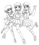  monochrome nogami_aoi sannomiya_shiho school_uniform sketch zettai_karen_children 