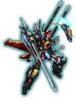  aircraft character_request clenched_hand crossover diaclone drill flying full_body highres holding holding_sword holding_weapon mecha official_art shoulder_cannon ssss.gridman sword transparent_background visor weapon 
