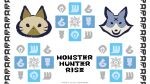  animal_ears animal_print artist_request cat cat_ears dog dog_ears highres looking_at_viewer monster_hunter_(series) monster_hunter_rise no_humans official_art white_background 
