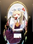  1girl absurdres blonde_hair fangs flandre_scarlet highres long_hair one_side_up osakana red_eyes solo touhou 