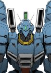  gatakk green_eyes gundam gundam_mk_v gundam_sentinel highres looking_at_viewer mecha mobile_suit no_humans science_fiction shadow solo upper_body white_background 