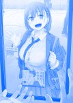  ai-chan_(tawawa) blue_theme braid breasts getsuyoubi_no_tawawa highres himura_kiseki kobeya_uniform large_breasts onii-san_(tawawa) side_braid 