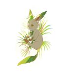  ahoge full_body gen_4_pokemon gigigimimi highres leaf leafeon no_humans orange_eyes parted_lips paws pokemon pokemon_(creature) solo toes white_background 