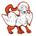  absurdres centauroid eating food highres monster_girl mota onigiri tail taur wings 