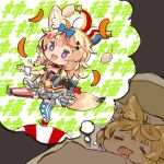  animal_ears ball dreaming fox_ears fox_girl fox_tail highres hololive juggling mota omaru_polka sleeping standing standing_on_object standing_on_one_leg tail 