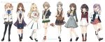  6+girls :d :o :q bangs bangs_pinned_back black_bow black_footwear black_hair black_jacket black_legwear black_neckwear black_shirt black_skirt blazer blonde_hair blue_bow blue_ribbon blush boots bow breasts brown_eyes brown_footwear brown_hair brown_jacket brown_sailor_collar brown_shirt brown_skirt brown_vest camera camera_around_neck center_frills closed_mouth collared_shirt commentary_request cropped_jacket cross-laced_footwear crossed_legs diagonal-striped_neckwear diagonal_stripes dress dress_shirt drill_hair english_text eyebrows_visible_through_hair fang frills glasses green_bow green_eyes green_skirt grey_bow grey_hair grey_jacket grey_skirt hair_between_eyes hair_bow hair_ornament hair_scrunchie hairclip hand_in_pocket hand_up hands_together high-waist_skirt highres holding holding_camera hood hood_down hooded_jacket jacket kneehighs lace-up_boots letterman_jacket loafers long_hair long_sleeves looking_at_viewer loose_socks low_twintails multiple_girls neck_ribbon neckerchief necktie nekozuki_yuki open_blazer open_clothes open_jacket open_mouth original over-kneehighs own_hands_together pantyhose parted_bangs parted_lips plaid plaid_skirt pleated_dress pleated_skirt puffy_long_sleeves puffy_short_sleeves puffy_sleeves purple_dress purple_hair red_bow red_eyes red_neckwear ribbon sailor_collar sailor_dress school_briefcase school_uniform scrunchie shirt shoes short_sleeves side_ponytail simple_background skirt small_breasts smile socks standing standing_on_one_leg striped striped_bow striped_neckwear sweater_vest thigh-highs tongue tongue_out twin_drills twintails twitter_username very_long_hair vest violet_eyes watson_cross white_background white_dress white_jacket white_legwear white_sailor_collar white_shirt yellow_bow yellow_scrunchie 