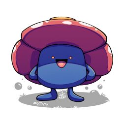  full_body looking_at_viewer mistray-art no_humans open_mouth pokemon pokemon_(creature) signature simple_background solo vileplume white_background 