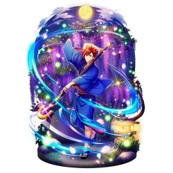  1boy arm_up artist_request aura black_sandals blue_kimono closed_mouth clouds cloudy_sky collarbone full_body full_moon game_cg glint hair_between_eyes hand_up holding holding_scythe japanese_clothes kimono l&#039;arc_berg_sickle lantern leg_up light_particles long_sleeves looking_at_viewer male_focus messy_hair moon night night_sky official_alternate_costume official_art plant_request platform_sandals red_eyes red_hair sandals scythe short_hair simple_background sky smile solo sparkle standing standing_on_one_leg swept_bangs tate_no_yuusha_no_nariagari tate_no_yuusha_no_nariagari_rerise transparent_background v-shaped_eyebrows vassal_scythe_(demon_dragon_scythe)_(tate_no_yuusha_no_nariagari) vassal_scythe_(tate_no_yuusha_no_nariagari) yellow_moon yukata 