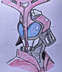  1boy absurdres armor beetle blue_eyes bug camronode5 compound_eyes highres horns kamen_rider kamen_rider_kabuto kamen_rider_kabuto_(series) red_armor single_horn solo tokusatsu traditional_media twitter_username white_background 