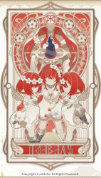  4girls asymmetrical_footwear black_boots black_gloves boots dress faceless faceless_female gloves honkai:_star_rail honkai_(series) long_hair long_sleeves mismatched_footwear multiple_girls official_art red_hair short_hair trianne_(honkai:_star_rail) tribbie_(honkai:_star_rail) tribios_(honkai:_star_rail) trinnon_(honkai:_star_rail) white_boots white_dress wings 