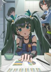 1boy animal_ears jane_doe_(zenless_zone_zero) long_hair multiple_girls pov qingyi_(zenless_zone_zero) seth_lowell short_hair zenless_zone_zero zhu_yuan