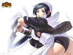  black_hair breasts feathers highres iroha japanese_clothes maid samurai_spirits snk sword tenkaichi_kenkyakuden weapon white 