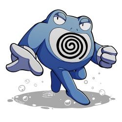  blue_skin bubble colored_skin full_body gloves looking_at_viewer mistray-art no_humans pokemon pokemon_(creature) poliwrath signature simple_background solo white_background white_gloves 