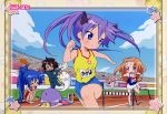  faceplant highres hiiragi_kagami hiiragi_tsukasa izumi_konata kusakabe_misao lucky_star minegishi_ayano ponytail running sportswear takara_miyuki tripping 