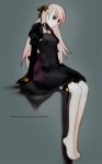  black_dress corset dress feet gozou_roppu legs long_hair 
