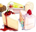  cake fairy food fruit harepore in_food minigirl mont_blanc_(food) pastry strawberries strawberry wings 