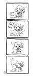  :3 comic eretto hidamari_sketch monochrome nyanta_(hidamari) translated trip tripping wide_face wideface young yuno 