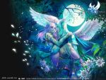  couple elf fantasy flower moon night petals pointy_ears wings 