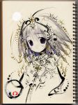  1girl akio_(mememe) highres original photo sketch sketchbook solo traditional_media 