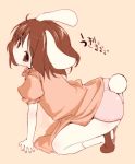  1girl ass brown_eyes brown_hair bunny_ears buriki inaba_tewi loli panties rabbit_ears tail touhou underwear 