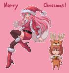  christmas hat lala_satalin_deviluke pink_hair reindeer santa_costume santa_hat stockings thigh-highs thighhighs to_love-ru toloveru yuuki_rito 