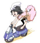  baku_taso barefoot bunny_ears bunny_tail inaba_tewi itigekimaru motor_vehicle oekaki rabbit_ears scooter tail touhou vehicle 