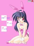  bare_legs black_hair bunny_ears bunnysuit norizou_type-r original pink_eyes rabbit_ears 