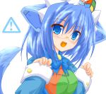  blue_eyes blue_hair glasses lowres marimo_(artist) os tail 